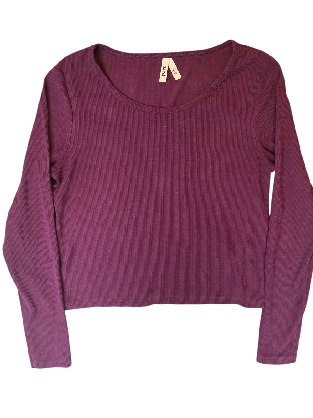 Pact Womans XL Purple Ribbed Long Sleeve Shirt Organic Cotton Loungewear Comfort